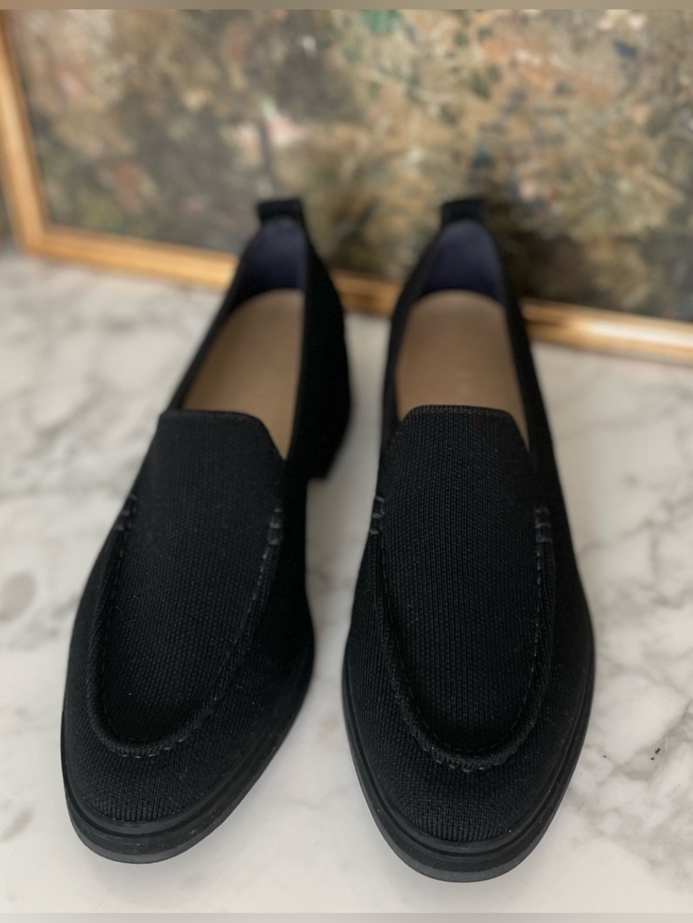 ROTHY’S The Lug Loafer Black Merino Wool Size 8 Chunky Penny Y2K - Picture 5 of 10